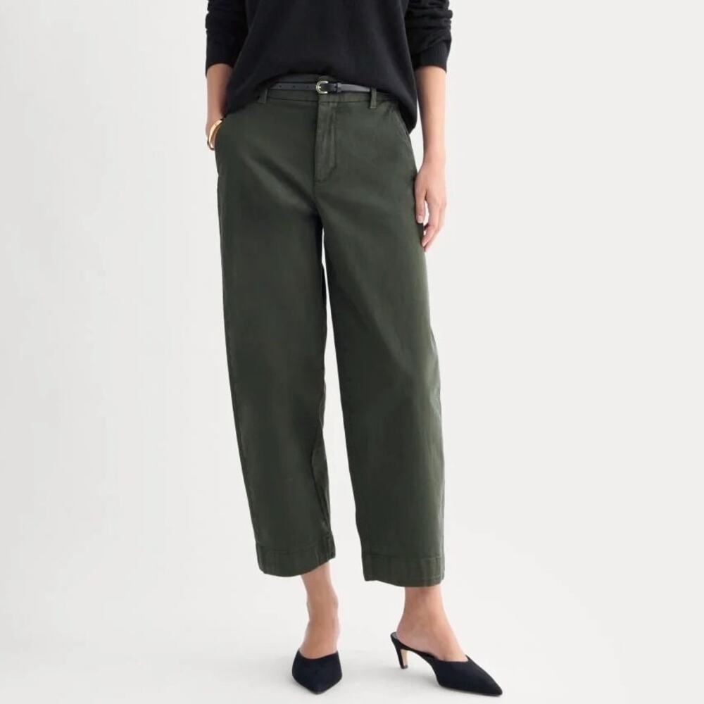 Everlane The Cotton Twill Chino Dark Green Size 6 NWT